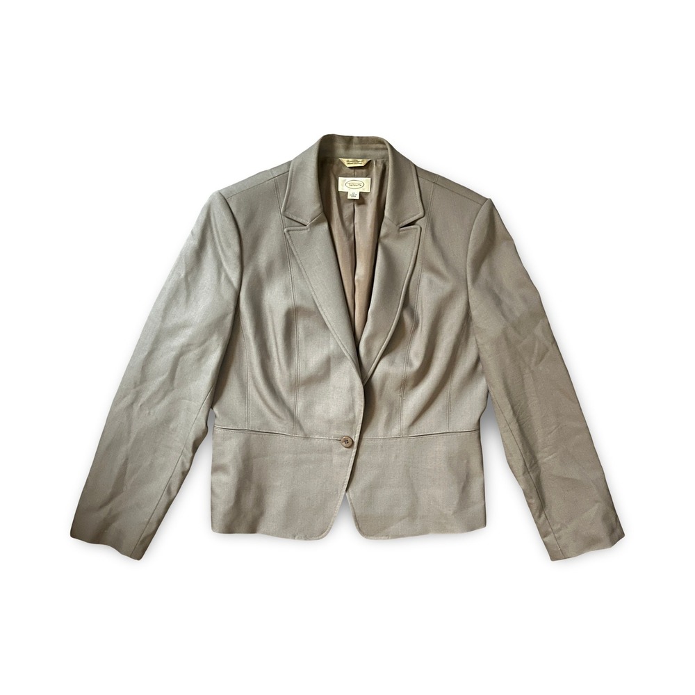 Talbots Women's Brown Blazer Jacket Coat Size 12 Wool Business Casual